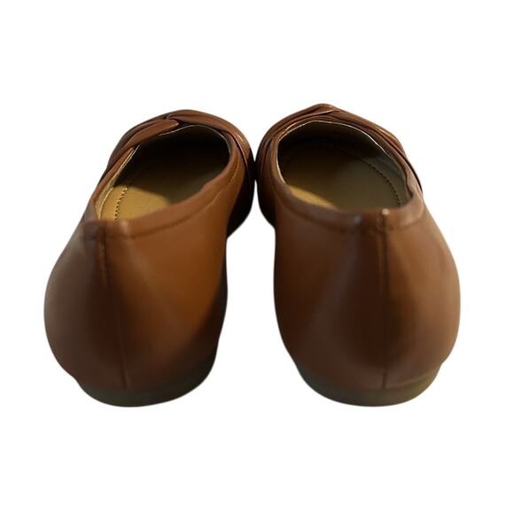 NIB earth Jacci Leather Comfort Ballet Round Toe Slip on Flat Dark Tan -Size 6.5 - Picture 4 of 10